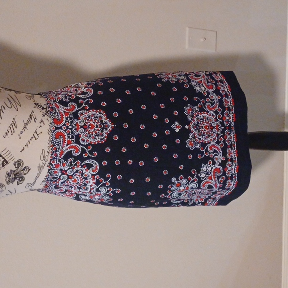 Talbots Bandana and navy print size 6 knee-length skirt
